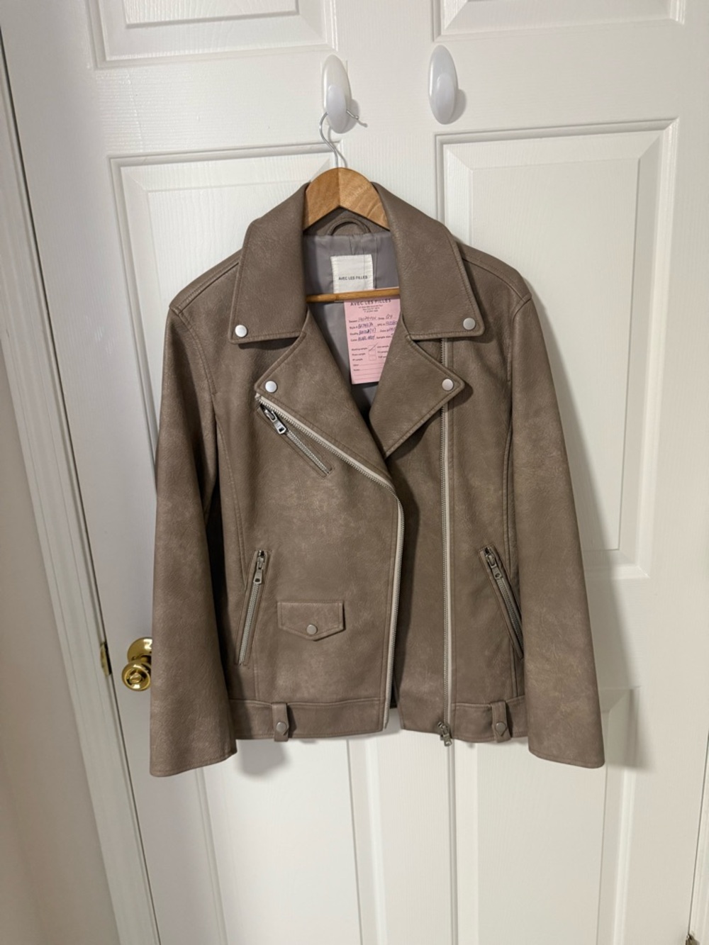 NWT Avec Les Filles Taupe Moto Jacket